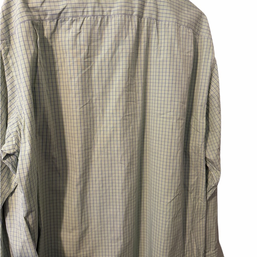 J Crew XL 17-17.5 Green White And Blue Plaid Pocket Button Down Shirt - Picture 3 of 5
